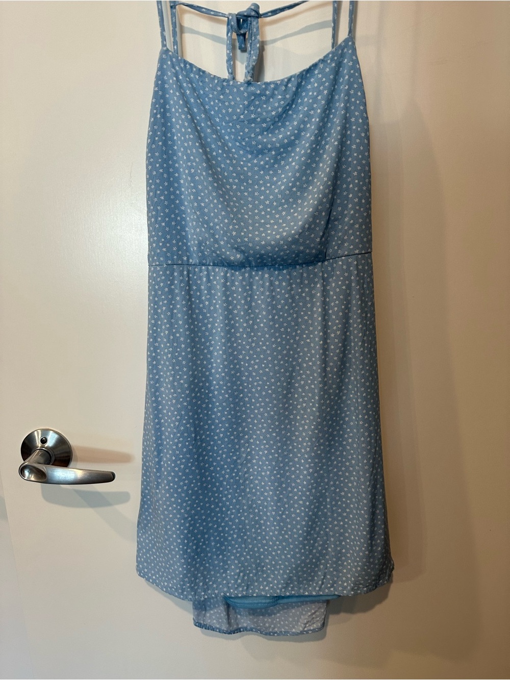 Light Blue Polka Dot Midi Skirt